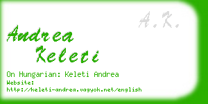 andrea keleti business card